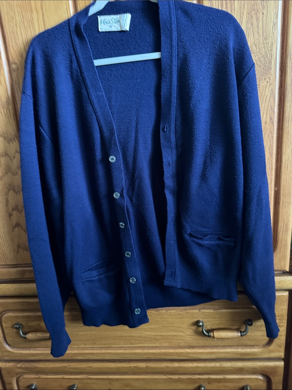 Coldwater Creek Men's Navy Button-Up Cardigan